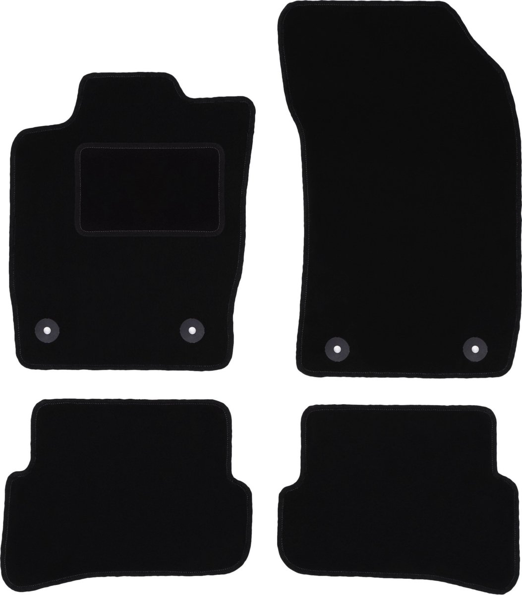 Zwarte velours vloermatten voor: Audi A1 8X hatchback (2010-)