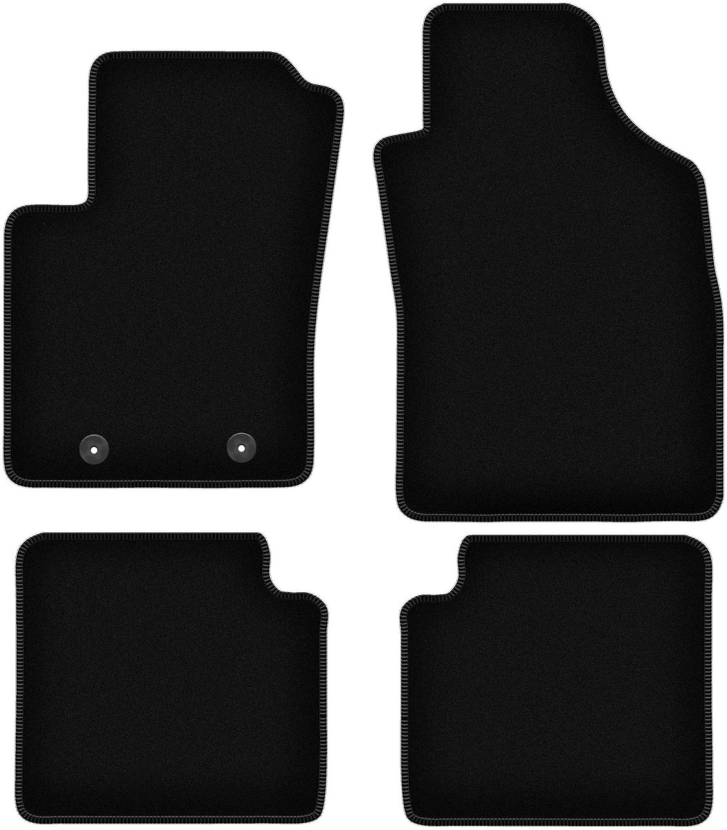 BASIC zwarte veloursmatten voor: Fiat 500 cabrio, hatchback (2007-2013)