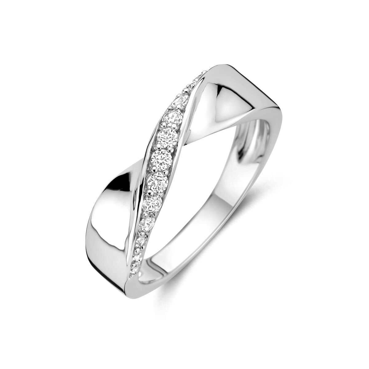 Zilveren Gerhodineerde Ring Zirkonia 1341053