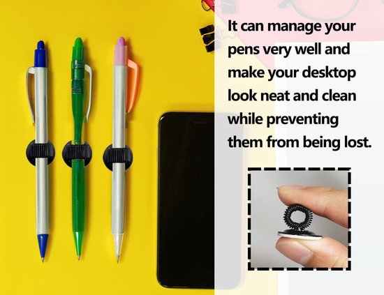 4 Packs of Notebook Pen Holders, Self-Adhesive Pen Holders, and Pen