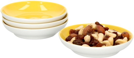 Set van 4 kommen 10cm plat geel Doppio - Ritzenhoff 64292 | bol