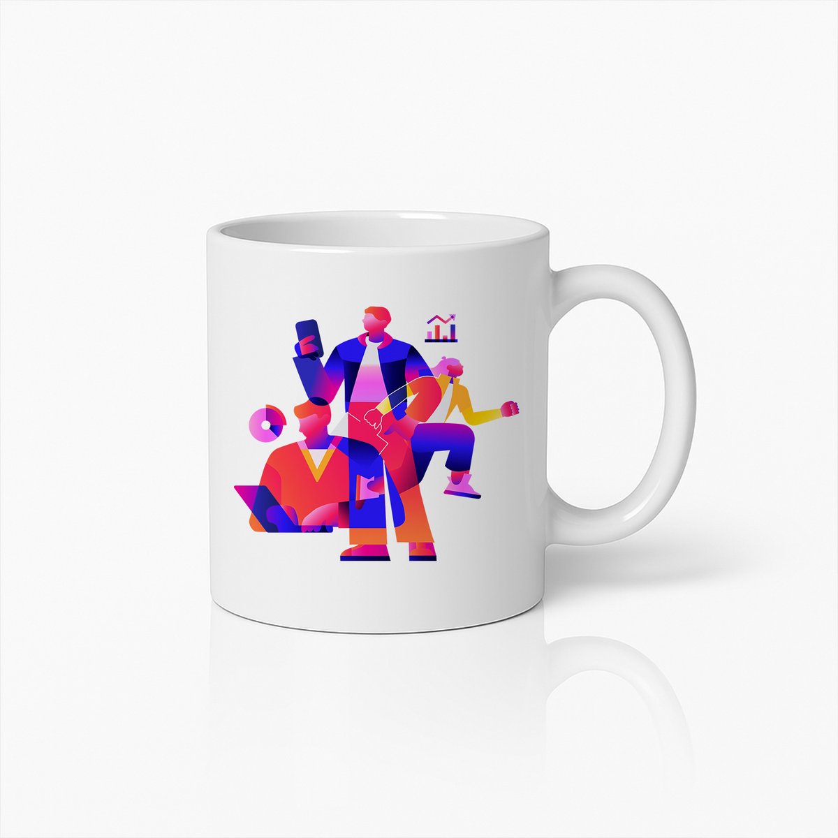 Modern Zakelijk Team Mok – Levendige Koffiebeker voor Professionals op Kantoor