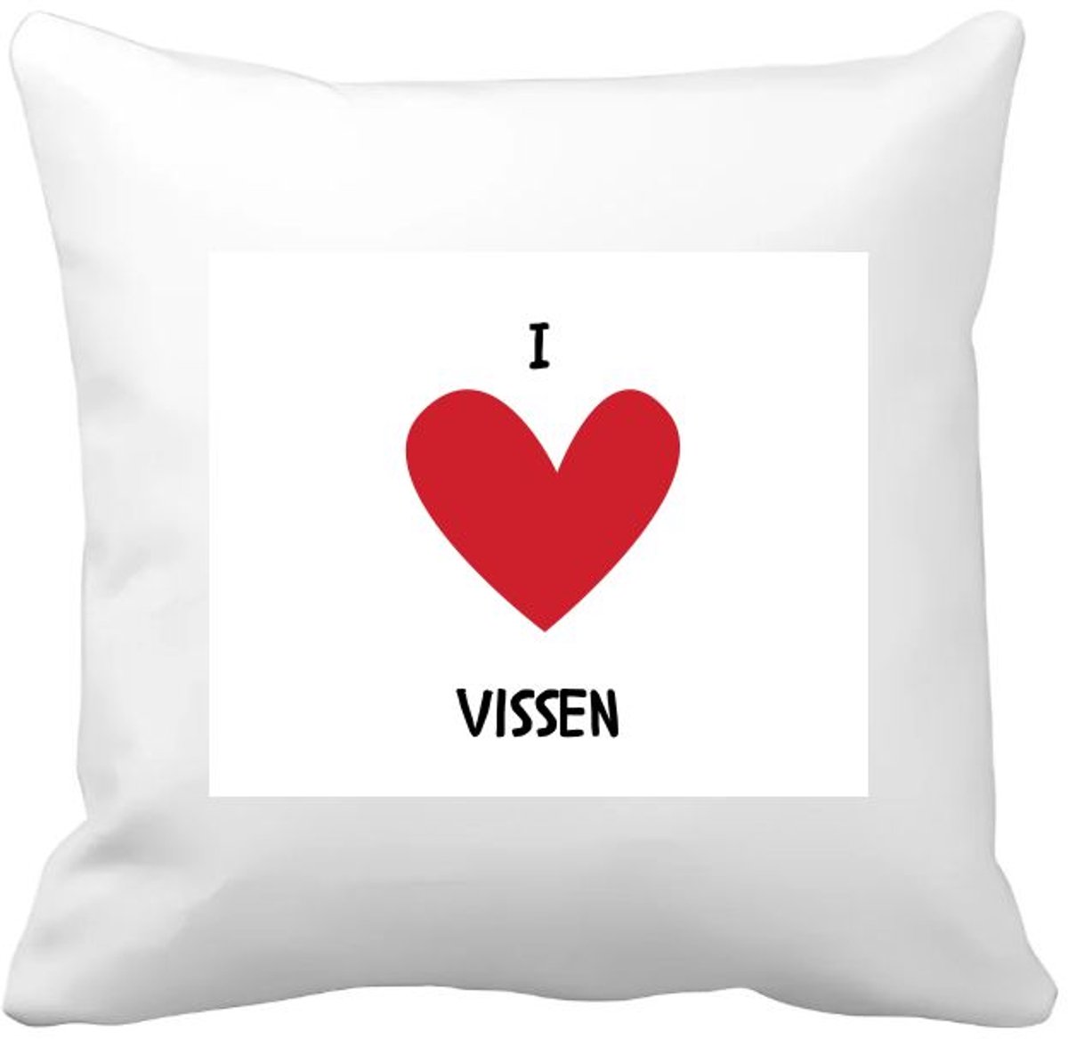 Akyol ik hou van vissen Kussen hoes - Vissen - dieren liefhebbers - v - 40 bij 40 cm Multicolor