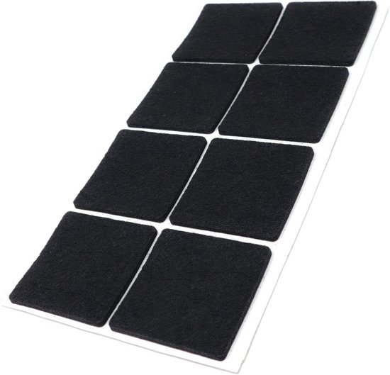 Adsamm® / 32 x Lamellenstopfen mit Filz/Schwarz/ø 12-14 mm/Rund/Möbelgleiter für Stahlrohrstühle