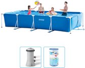 Intex - Metal Frame - Opzetzwembad - 450 x 220 x 84 cm - Inclusief Filterpomp & Filter