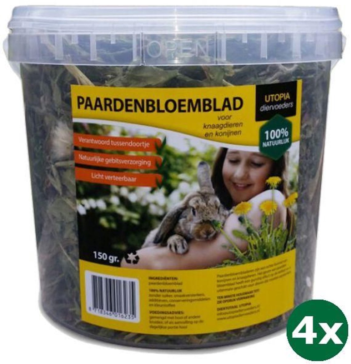 4x150 gr Utopia paardenbloemblad