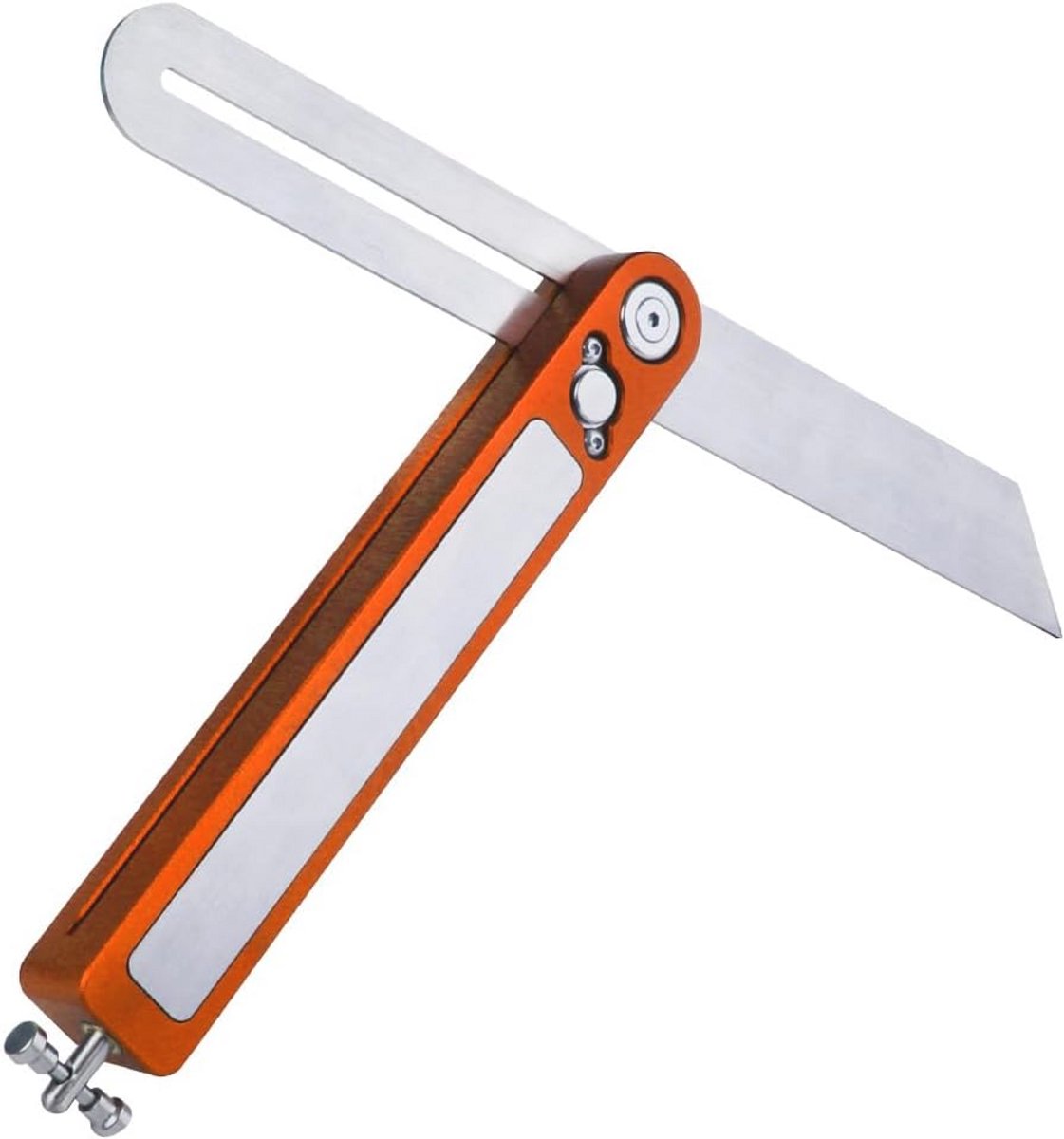 Schuifbare Zweihaak T-afschuinhoekmeter met roestvrijstalen blad van 254 mm en aluminium handvat