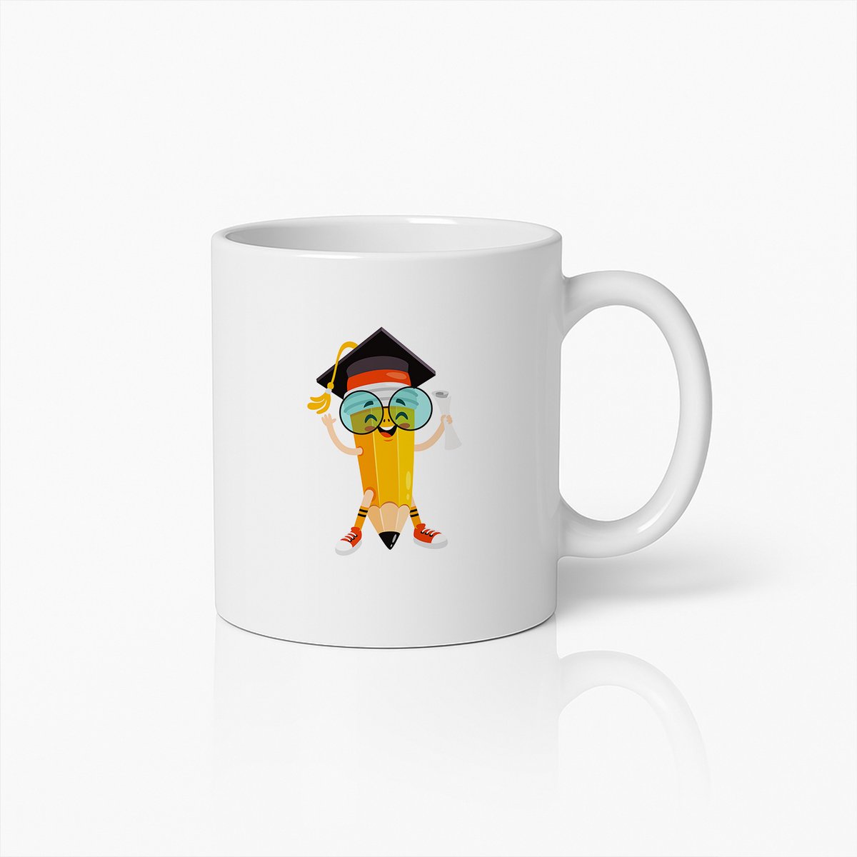 Schattige Afstudeer Potlood Karakter Mok – Leuk Studie Koffiebeker Cadeau