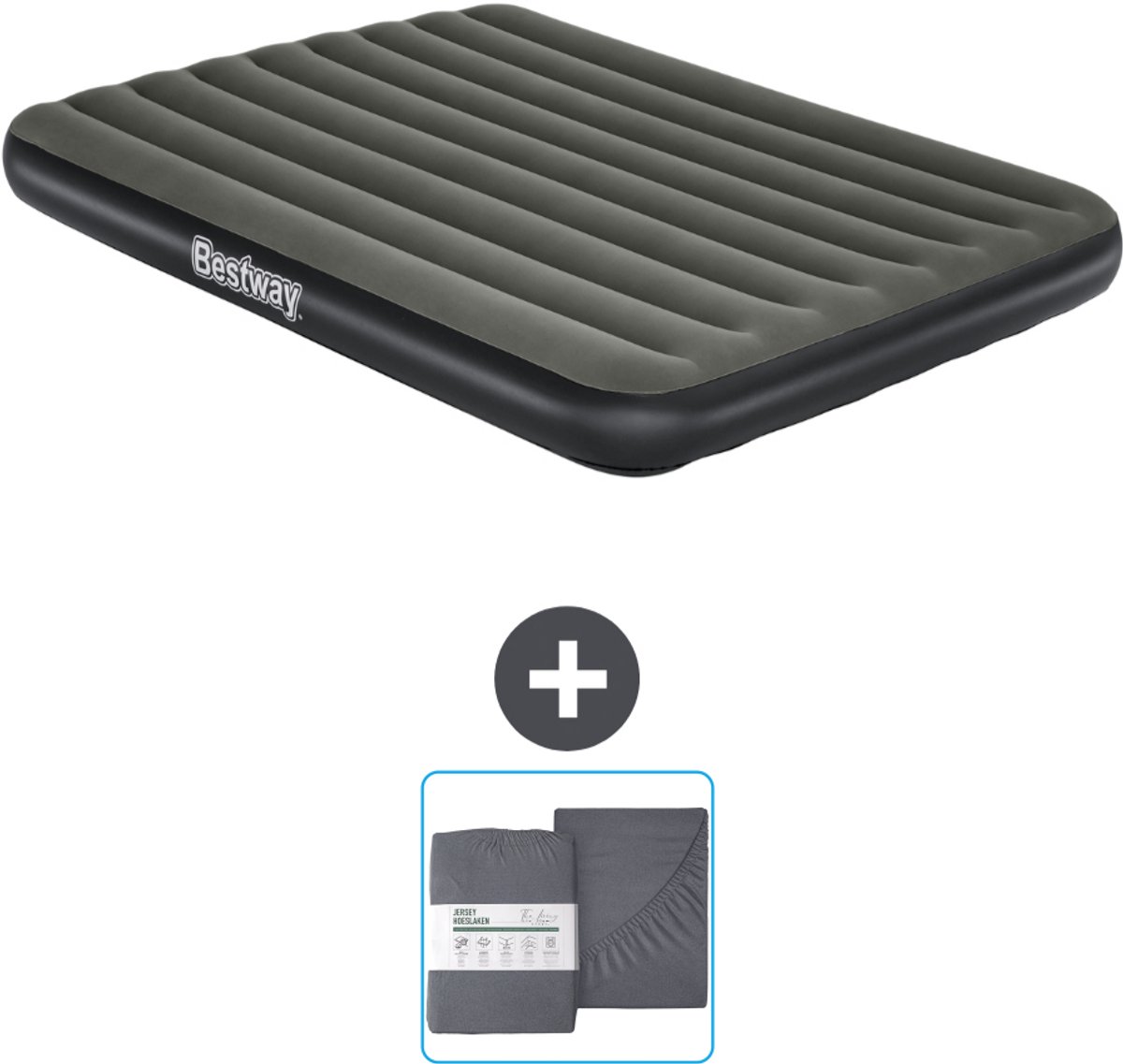 Bestway luchtbed - 2-Persoons - 152 x 203 x 25 cm - Groen - Inclusief en Hoeslaken