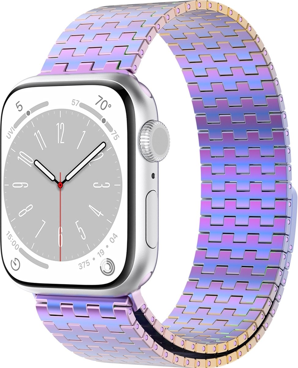 Mobigear Stalen Watch bandje geschikt voor Apple Watch Bandje Magneetsluiting | Mobigear London - 49/46/45/44 mm