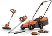 Powerplus Dual power Promo grasmaaierset POWDPGBOX25A- 20V grasmaaier 330 mm, haagschaar 460 mm & grastrimmer 260mm - Met 2 accu's en lader