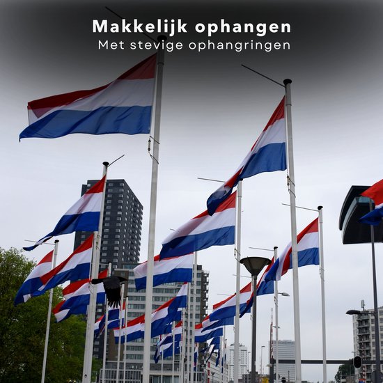 Drapeau néerlandais Cheqo® - Rouge Wit Blauw - Idéal pour la fête du Roi et le jour de la Libération - Drapeau néerlandais - Drapeau néerlandais - EBOOK inclus