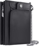 Fa.Volmer Portefeuille Cuir Homme Noir - Protection RFID - 8 Compartiments Cartes - Cuir Véritable