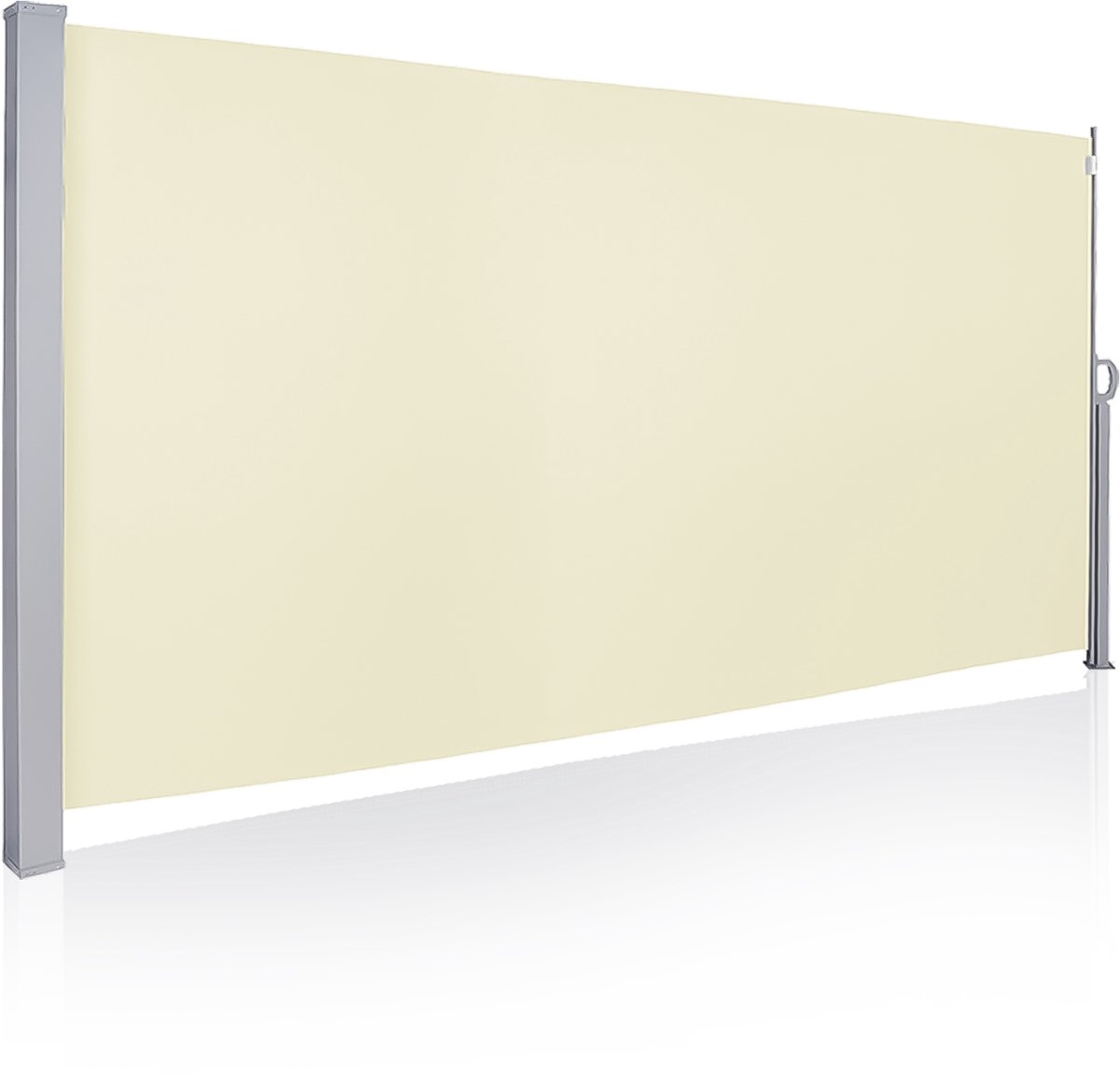 Zijluifel Uittrekbaar Windscherm 160x300 cm Aluminium– Oprolbaar – Zonnescherm – Tuin, Strand, Terras, Balkon, Camping - Privacy – Zijluifel – Weerbestendig - Beige