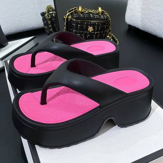EVA Dames Slippers met Plateauzool en Hoge Hak – Comfortabele Zomerslippers, Lichtgewicht Buitenschoenen, Mode Sandalen – Maat 35-36