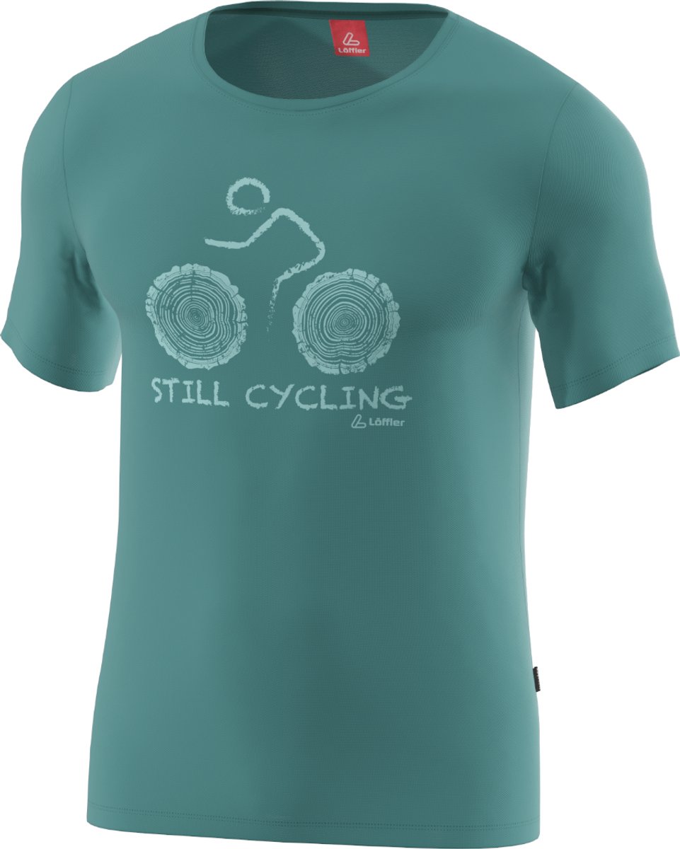 Loeffler shirt korte mouwen M Printshirt Cyc Merino Tencel™ Pine Groen