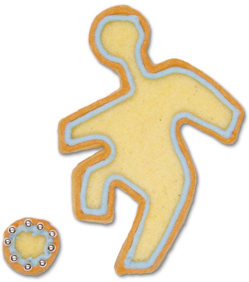 Koekjes uitsteker metaal - Voetballer met bal - 65mm x 90mm