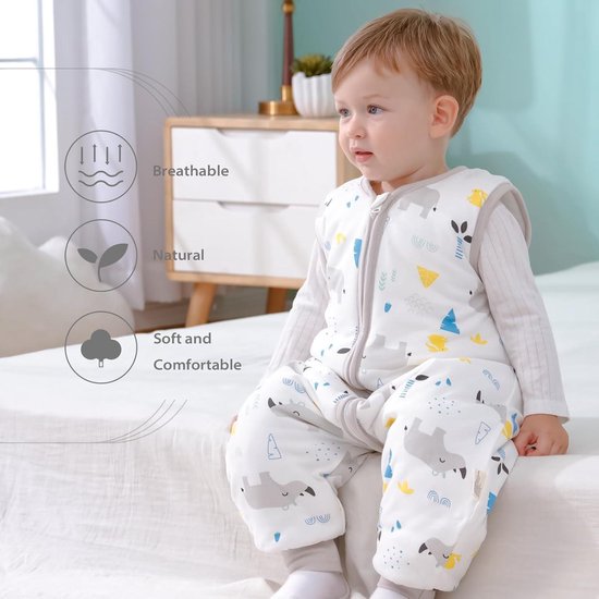 Slaapzak met voeten voor het hele jaar door babyslaapzak voor de winter 25 Tog-waarde (isolatie) 100% puur katoen verschillende maten herfst winter slaapdeken baby met Mosebars. van Merkloos — afbeelding 4