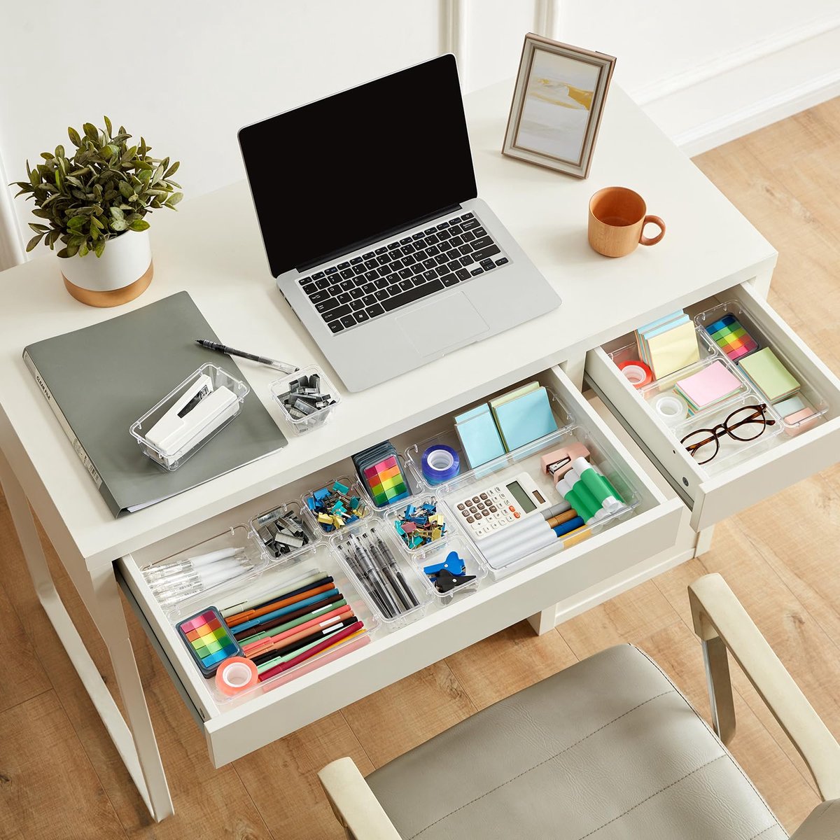 Unyqoos ® Lade-organizer Set van 17 Stuks met Vier Verschillende Maten voor Diverse Opslagbehoeften