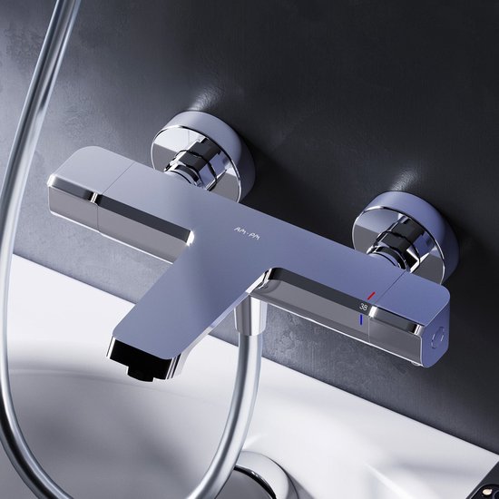 AM.PM Flash - Thermostatische Badkraan - Mengkraan - 150 mm Hartafstand - Waterbesparend - Chroom
