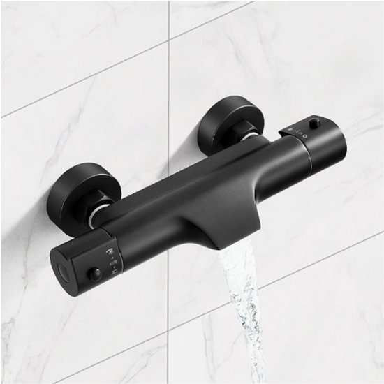 Badkraan met handdouche, watervalkraan badkuip, messing mengkraan douche met 1,5 m pvc-slang en wandhouder, armatuur badkuip, douche messing, badarmatuur opbouw