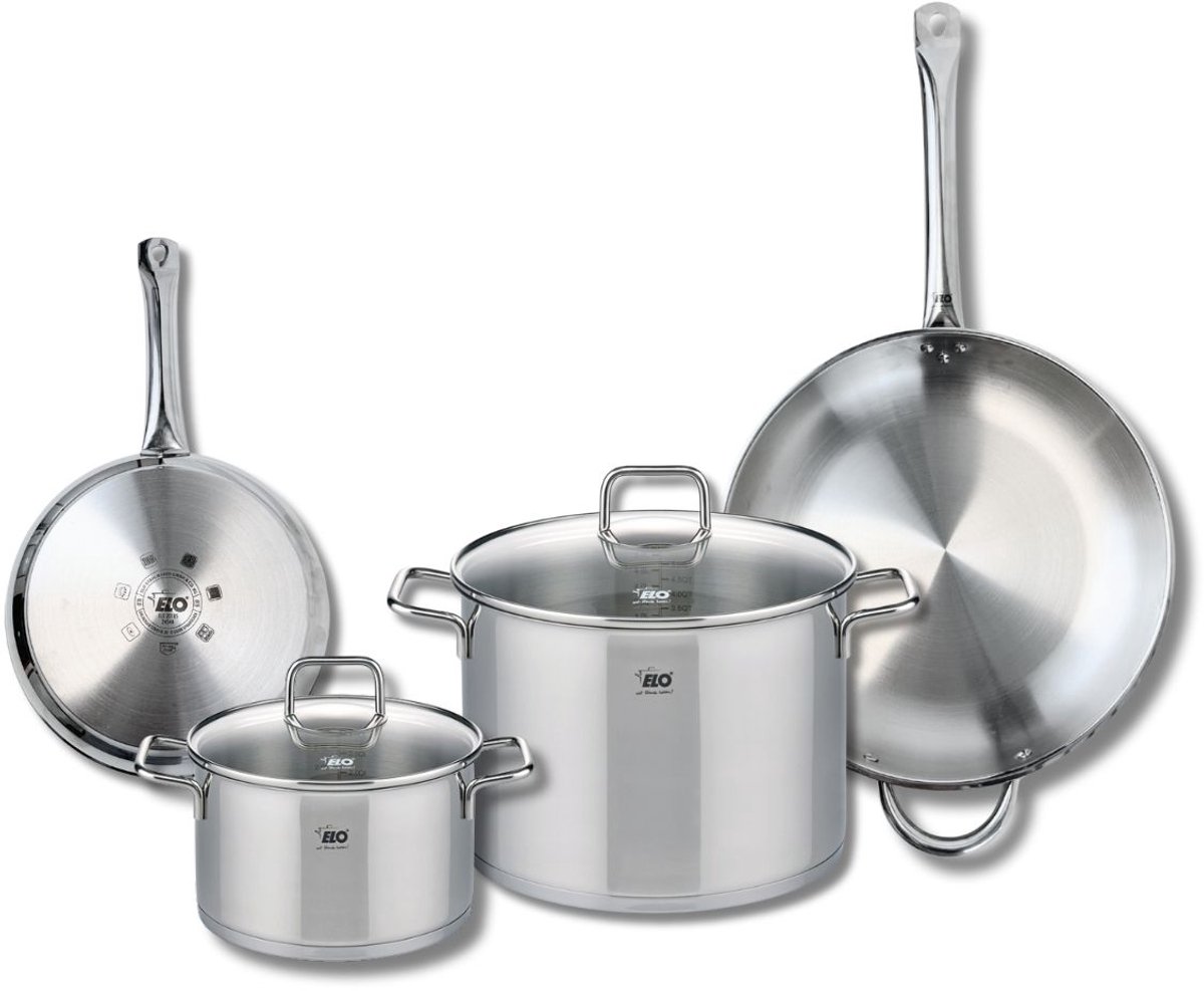 Set van 2 Bakpannen 24 en 32 cm en 2 Kookpotten 20 en 26 cm Elo Profi Citrin