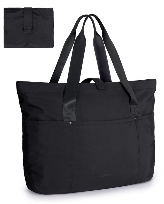 bagsmart Tas voor dames, handtas voor school, school, 15,6 inch, laptop, waterdicht, schoudertas voor reizen, winkelen, universiteit en dagelijks gebruik, Beige, Medium