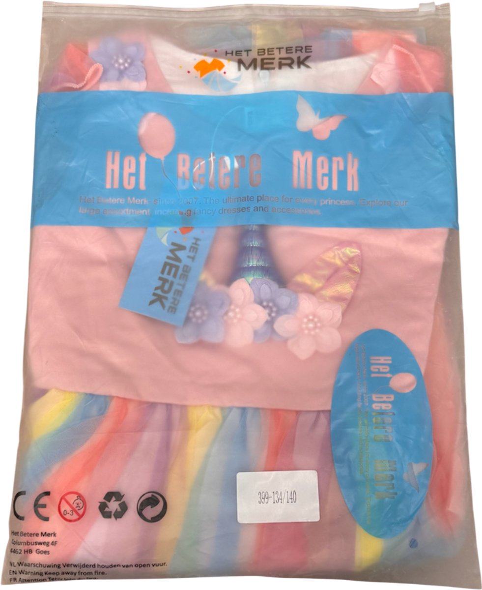 Unicorn - Prinsessenjurk meisje - Fidget toys - Lange handschoenen - Roze jurk - Eenhoorn - Haarband - Het Betere Merk - Verkleedkleren Meisje — afbeelding 5