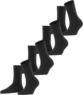 Esprit Solid 4-Pack huidvriendelijk slijtvast eenkleurig katoen multipack sokken dames zwart - maat 36-41