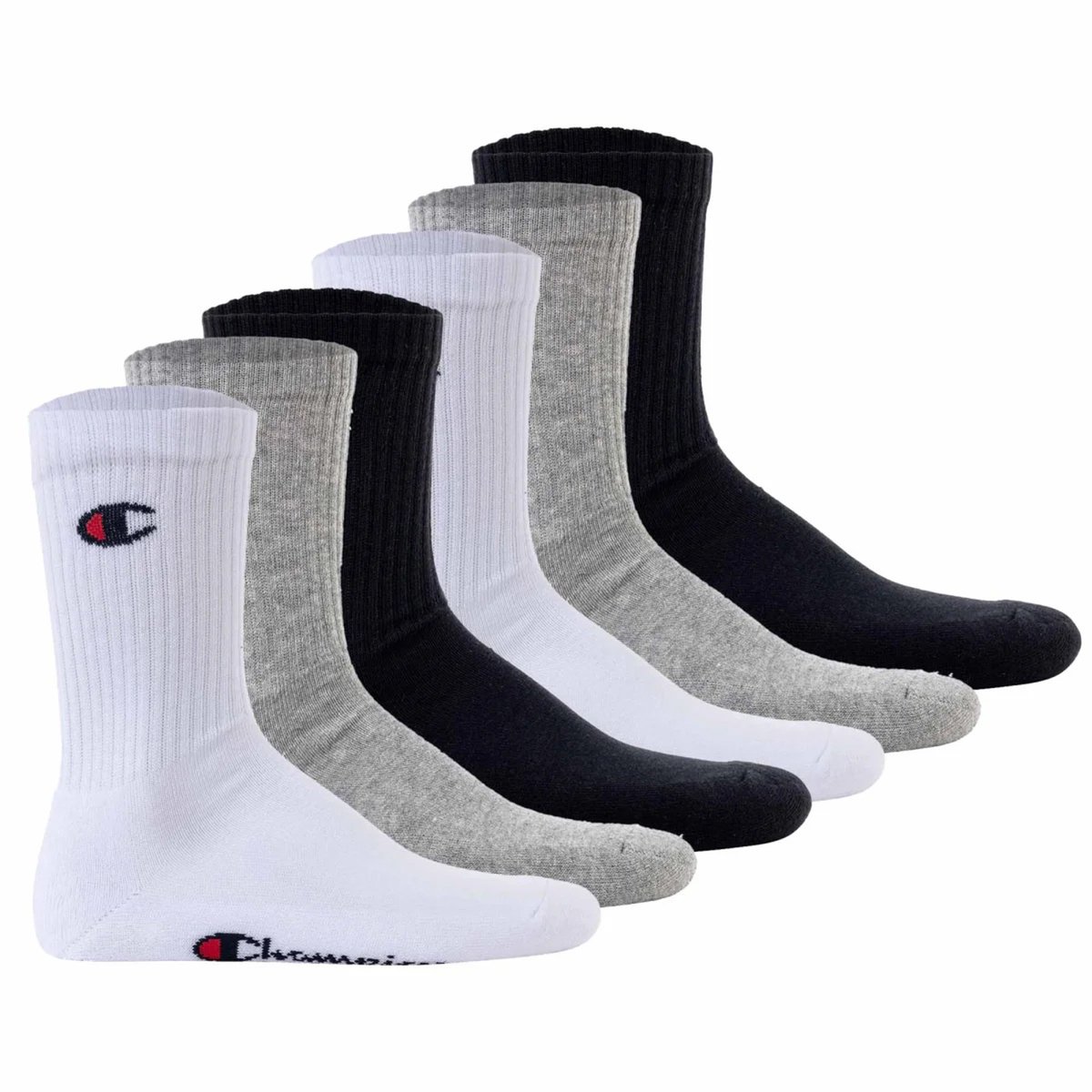 6 paar Champion crew sokken 46 unisex tennissokken U20005 Grijs