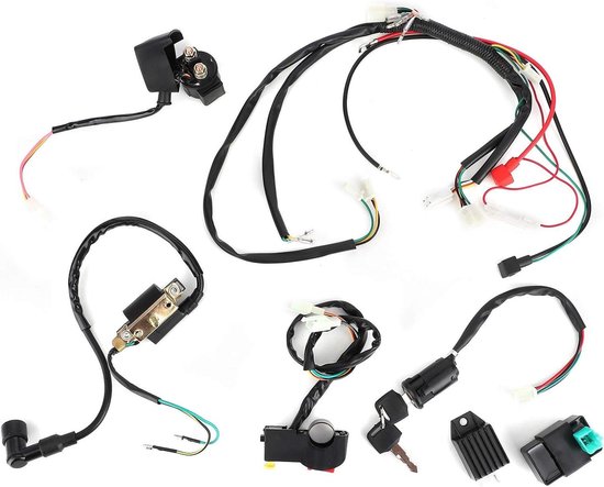 Tbest Draad/Harnas Kit Elektrische Start Motor Kabelboom Fit Voor Pit Quad Dirt Bike atv