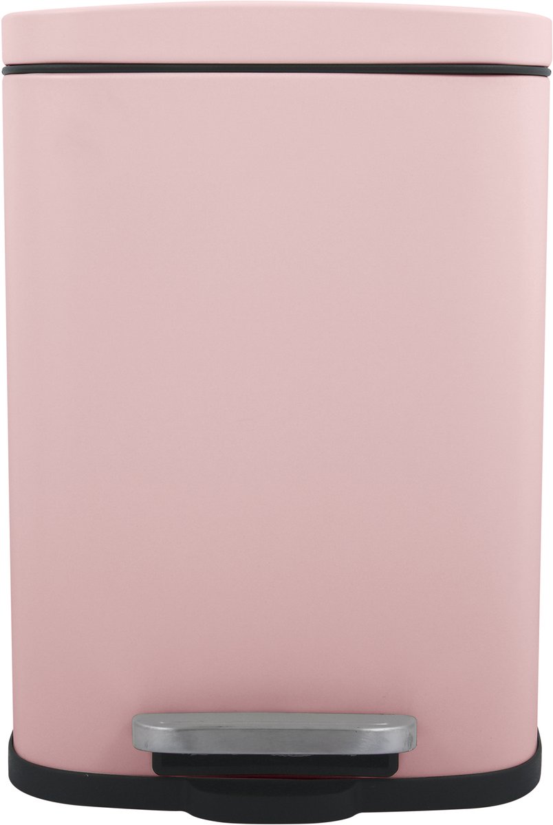 Goedkoopste Spirella Pedaalemmer Venice - lichtroze - 5 liter - metaal - L21 x H30 cm - soft-close - toilet/badkamer