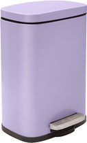 Spirella AKIRA Pedaalemmer 5L – Prullenbak met Deksel – Badkamer – Lavendel Staal