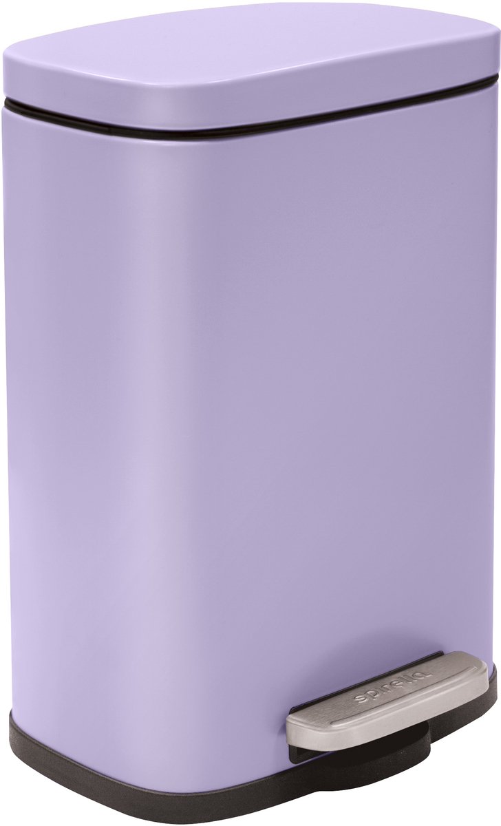 Goedkoopste Spirella Pedaalemmer Venice - lila paars - 5 liter - metaal - L21xH30 cm - soft-close - toilet/badkamer
