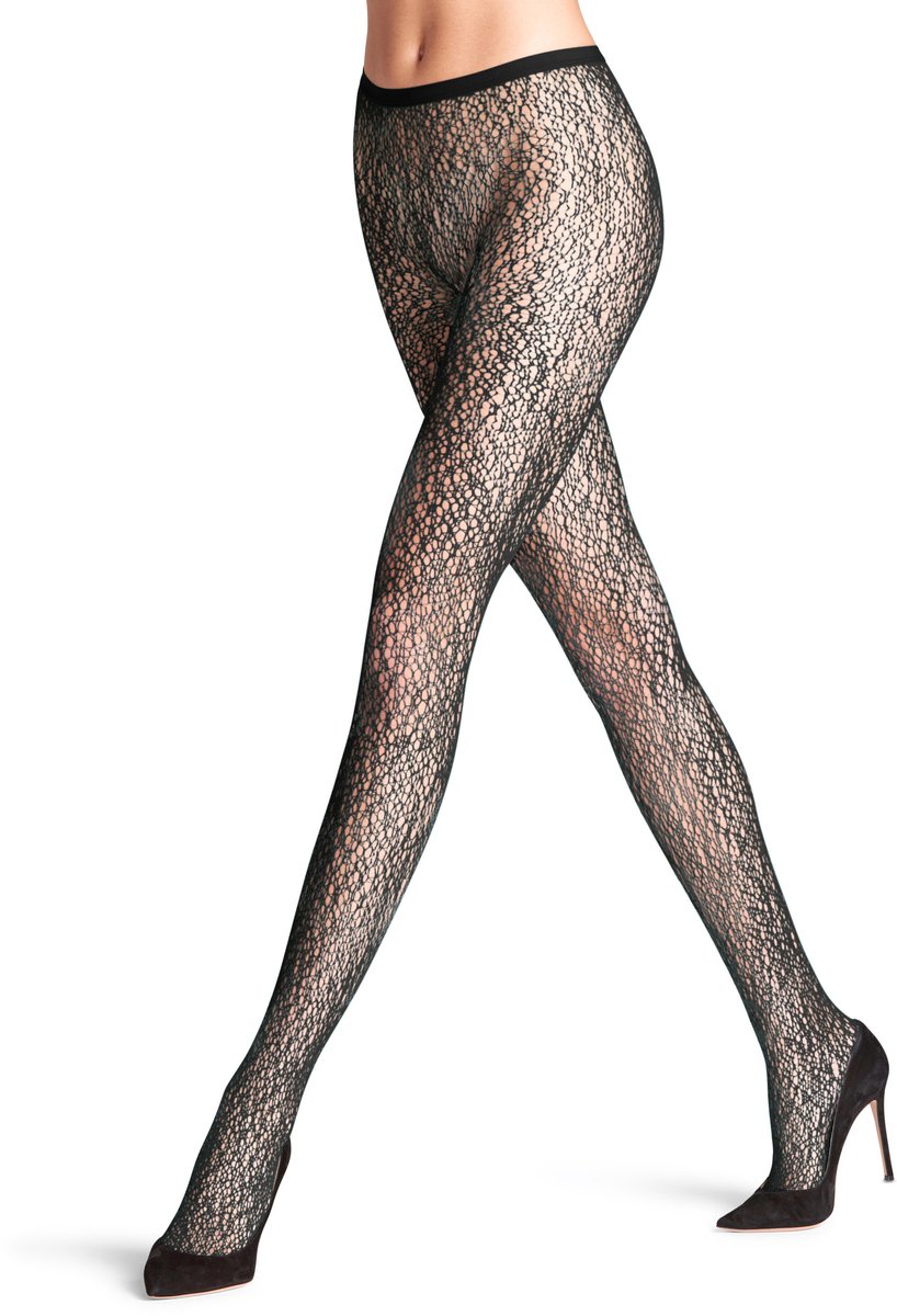 Falke Sea Lightness gedessineerd transparent panty dames zwart-M zwart 3009
