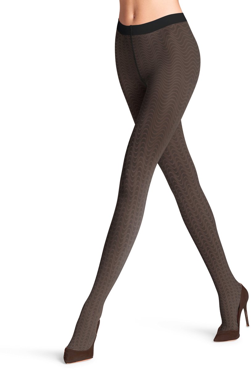 Falke Mystical Wave gedessineerd materiaal transparent 20 DEN panty dames zwart-M zwart 3009