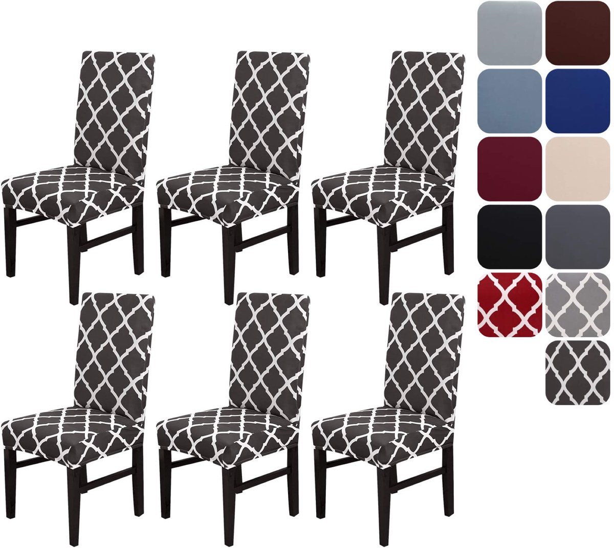 Ibenzoa® Set van 6 Luxe Stretchbare Stoelhoezen voor Eetkamerstoelen, Afneembaar en Wasbaar voor Diverse Decoraties