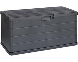 XL kunststof opbergbox voor kussens - waterdichte tuinbox met wielen - 340 liter