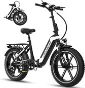 ECORUSH Elektrische Fiets ECO R2 - 20*4.0 Inch Fat Tire City Commuter EBike met Afneembare 48V 10.4Ah Lithium Batterij - Mountain E-Bike met 250W Motor - 7 Versnellingen - IP54 Waterdicht