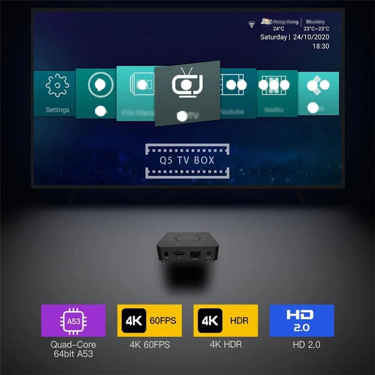 4K Ultra HD Android TV Media Player voor streaming (standalone)Android TV Box | Android Streaming Box | 4K Ultra HD | 1080 HD | Inclusief Wifi en Bluetooth | Inclusief Google Assistant, en Spraakbediening | TV Box | Streaming Box | Media Streamer | — cadeau in Elektronica - foto 5