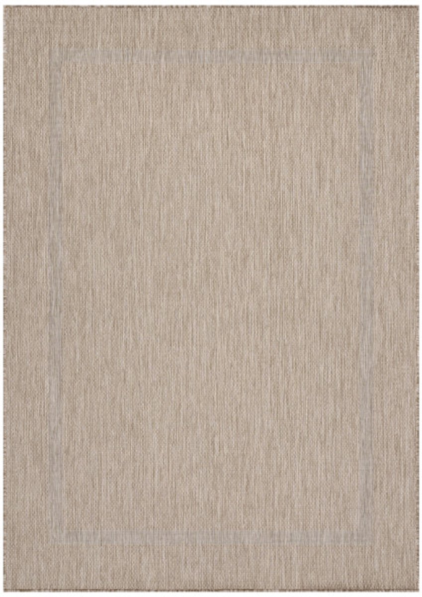 Ayyildiz Buitenkleed, effen kleur - beige, geschikt voor terras, balkon of keuken, polypropyleen achterkant, afmeting: 60 x 100 cm