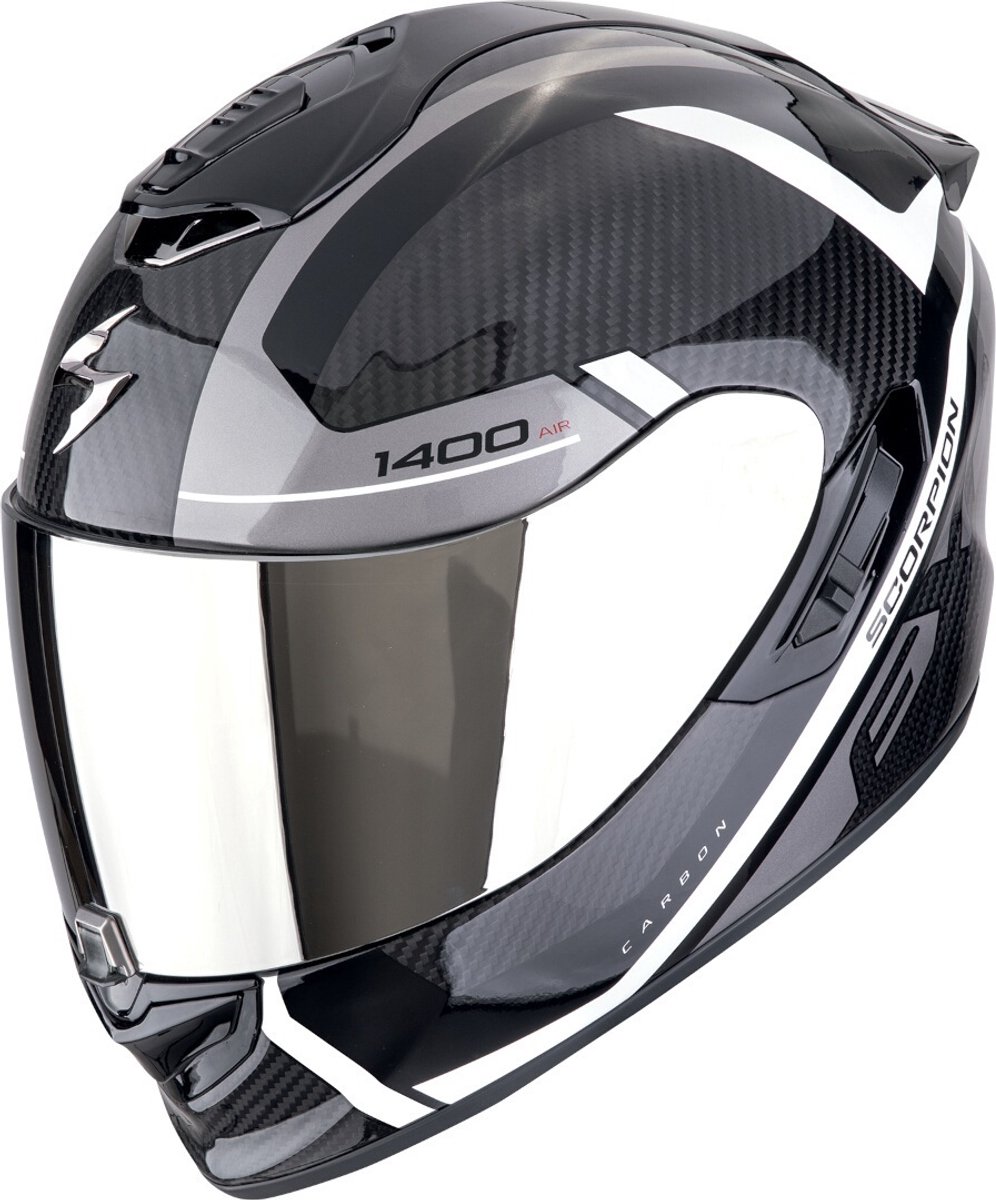 Scorpion EXO-1400 Evo II Carbon Air Enko Zwart Wit Zilver Integraalhelm - Maat L - Helm