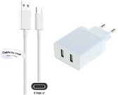 Chargeur OneOne 2,4 A + câble USB C robuste de 1,5 m. Adaptateur chargeur avec 2 ports et cordon. Convient également aux Samsung Galaxy F41, F42, M10s, M11, M12, M13, M13 5G, M20, M21, M21s, M30, M30s, M40, M42, M22, M23, M31s, M32, M33.