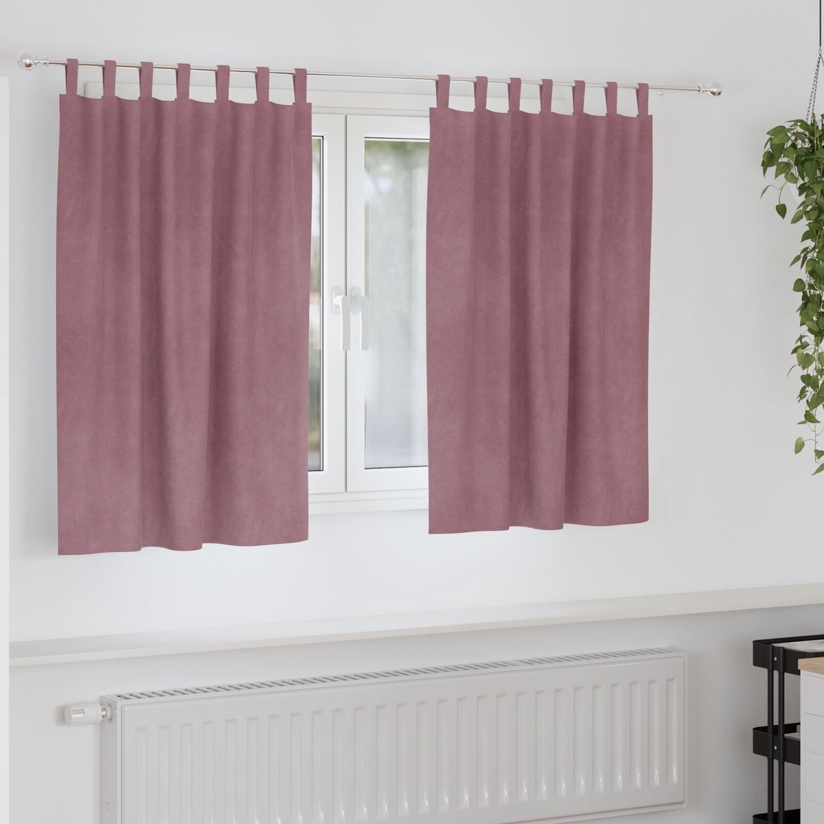 vidaXL - Gordijnen - 2 - st - Donkerroze - 140 - x - 140 - cm - fluweel