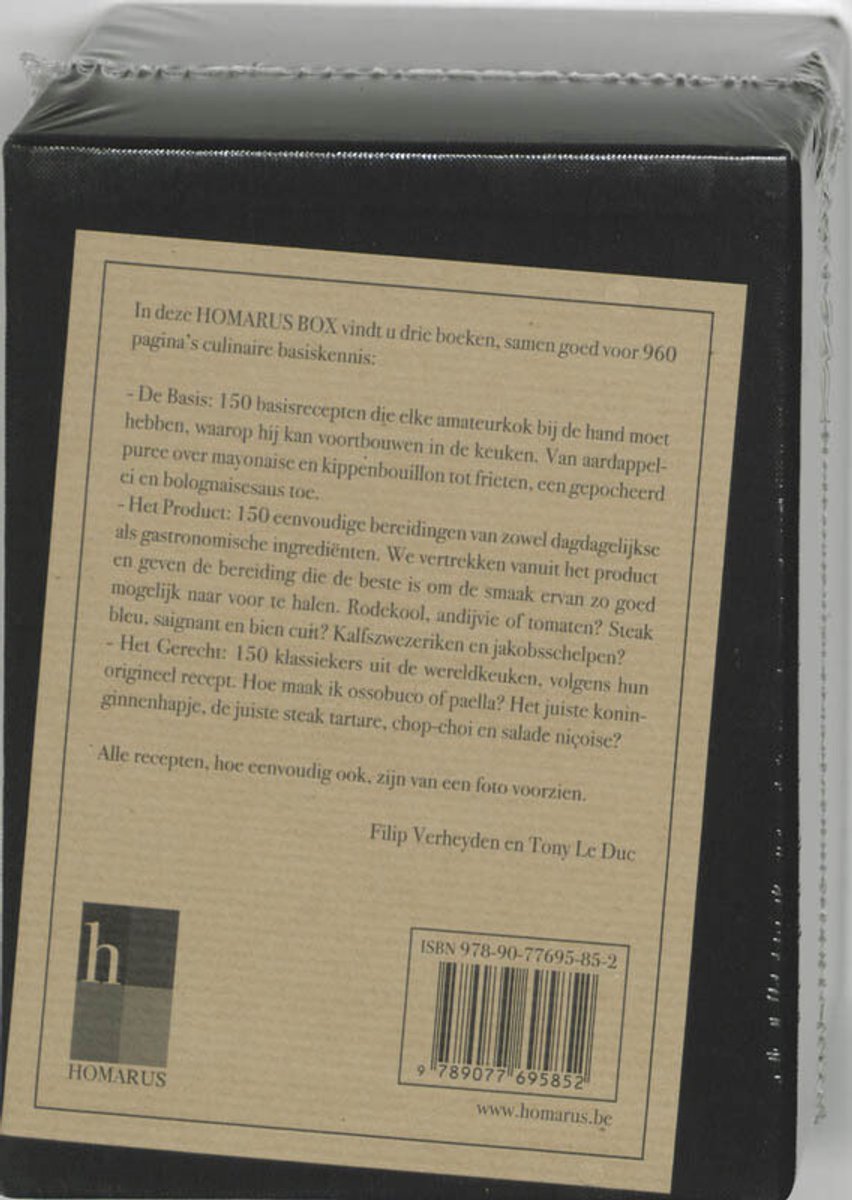 Homarus box de basis, het product, het gerecht - back cover