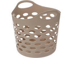 5Five Bathroom solutions - Flexibele wasmand/opbergmand - rond - beige - 28L - D40.5 x H38 cm