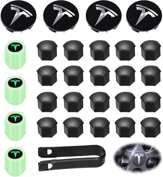 Ensemble Enjoliveurs Tesla Model 3 Y S X - Kit Complet Avec Logo Et Outils
