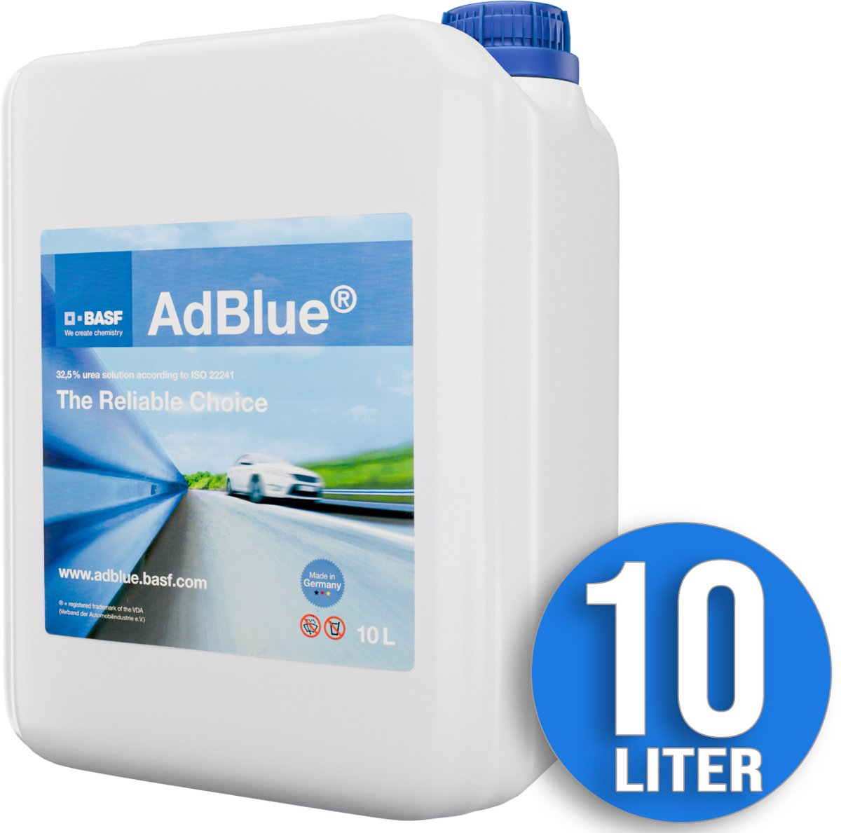 BASF - AdBlue - 10L (liter) Jerrycan Inclusief Handige Trechter - Uitstootvermindering - Dieselsystemen
