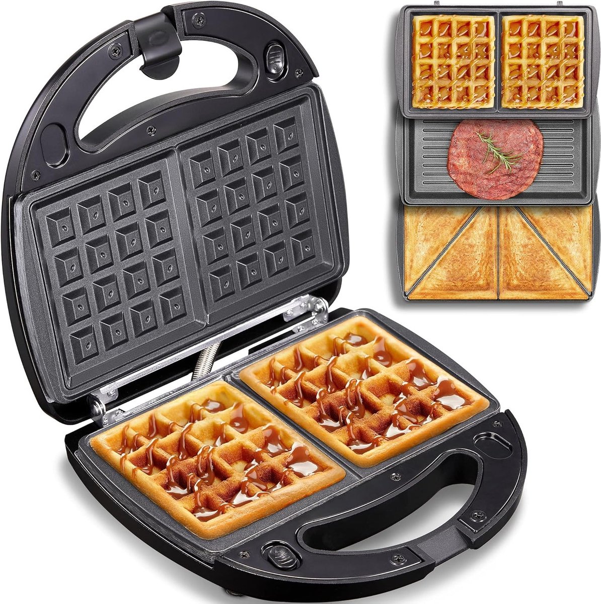 Wafelijzer met Verwisselbare Platen - Contact Grill - Tosti Apparaat