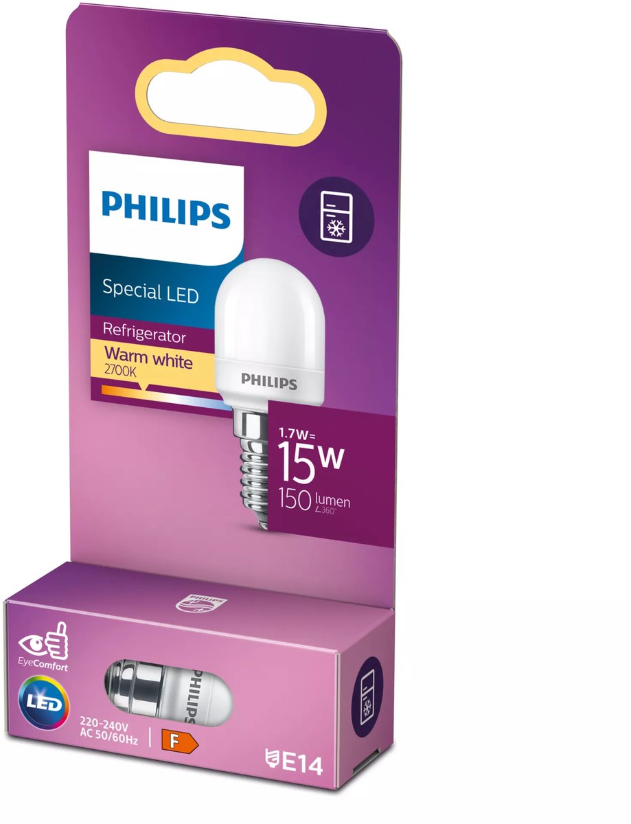 Philips LED T25 Mat 15W E14 Warm Wit Licht Koelkastlampje — afbeelding 1